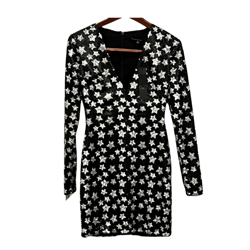 Black Halo | Sequin Star Dress | Size 2